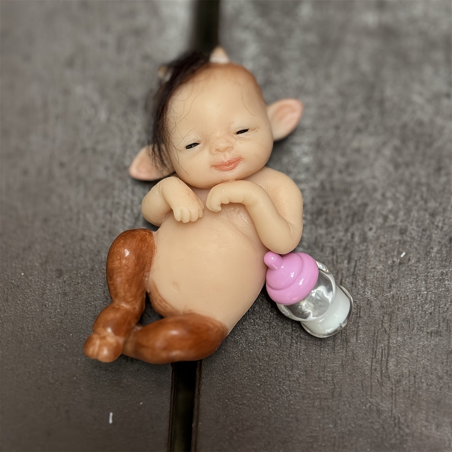 6 Inch Realistic Reborn Youngsters Doll with Brown Horns & Wrinkled Skin
