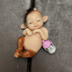 6 Inch Realistic Reborn Youngsters Doll with Brown Horns & Wrinkled Skin