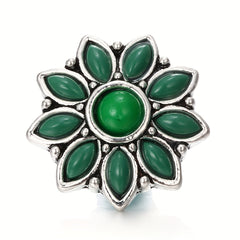 18mm Alloy Flower Snap Button Jewelry with Rhinestones, DIY Bracelet Necklace