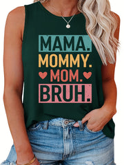 Women's Plus Size Colorful Letter Print Tank Top
