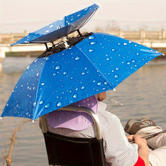 2pcs Double Layer Umbrella Hat Adjustable UV Protection Fishing Umbrella