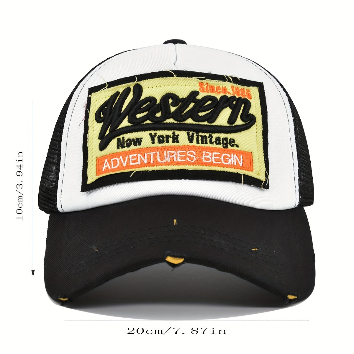 3D Embroidery Baseball Cap Western Embroidered Hat Mesh Peaked Cap