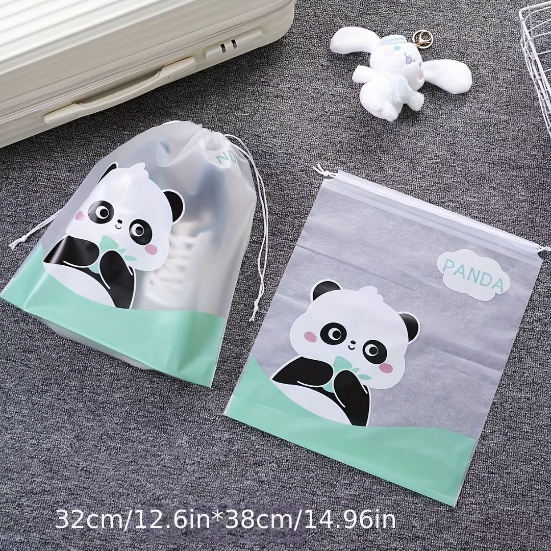 2pcs Portable Shoe Drawstring Storage Bag - Dust Proof Translucent Shoe Bag