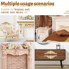 Wooden Carved Corner Decal Unpainted Set for Walls Cabinets Mirrors