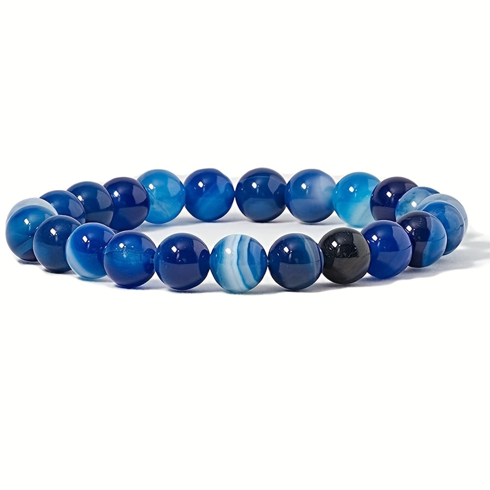 Gemstone Beaded Stretch Bracelet 8mm Round Beads 7"
