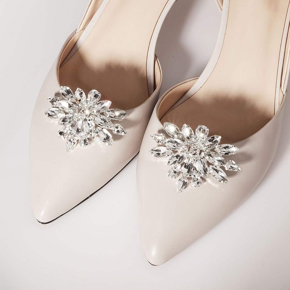 Rhinestone Crystal Shoe Clips Wedding Party Charms Buckle Decoration 1pair