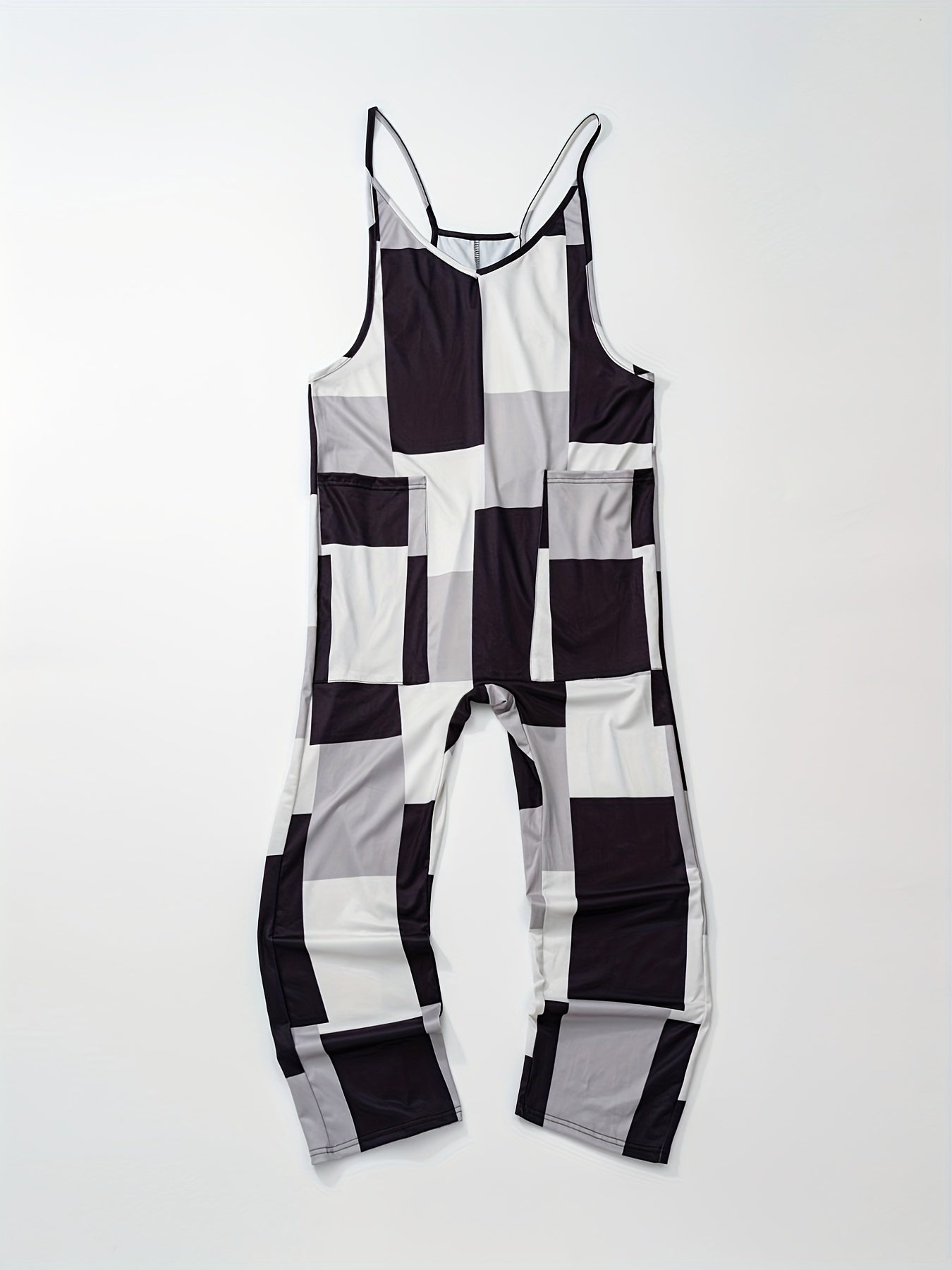 Geo Print Spaghetti Strap Jumpsuit Casual Sleeveless Jumpsuit