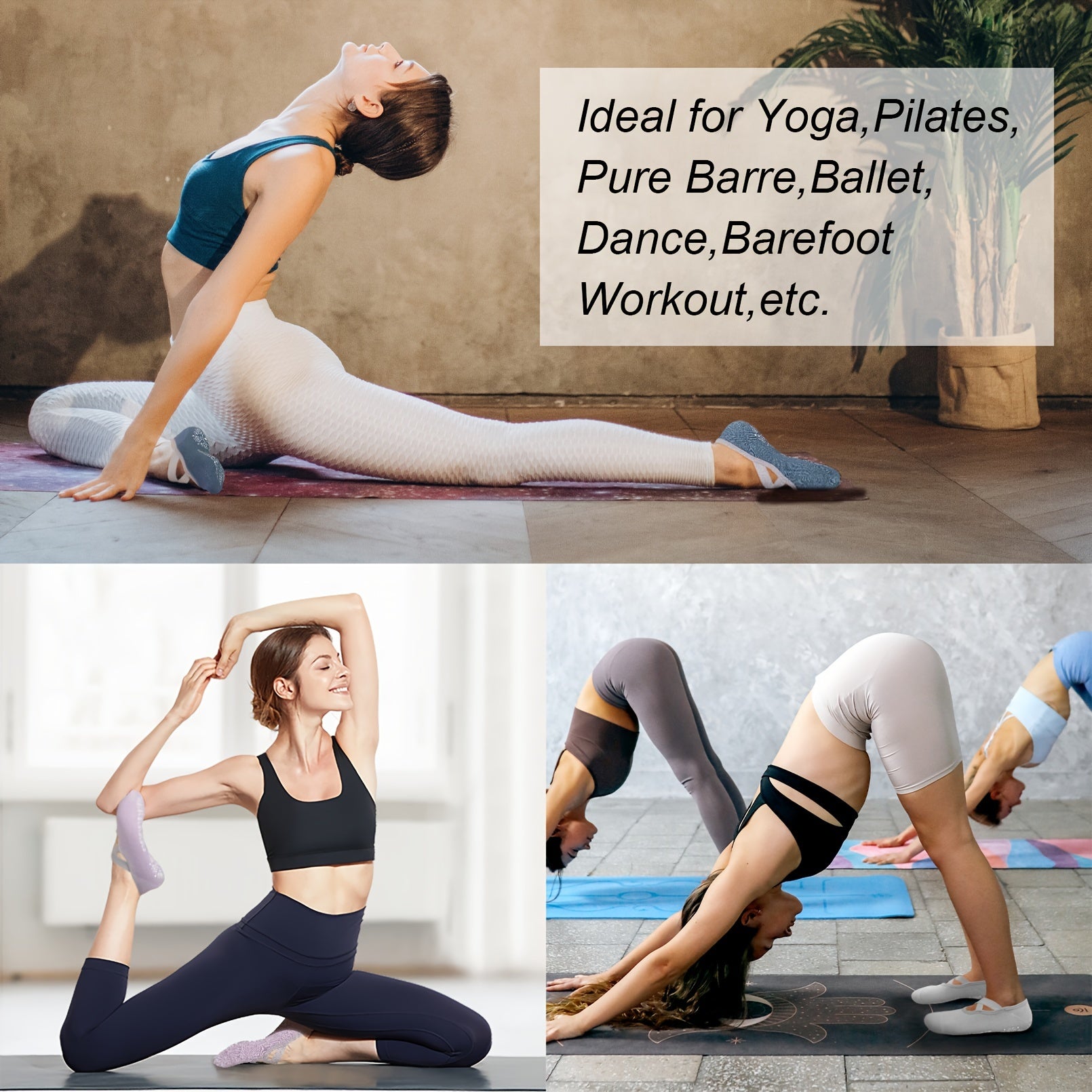 Women's Non Slip Yoga Socks with Extra Grips for Yoga Ballet Barre