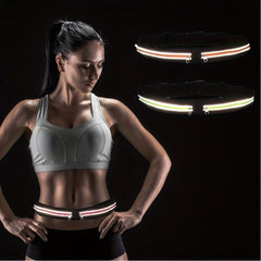 Waterproof Reflective Running Belt with Double Pockets for Keys and Wallet