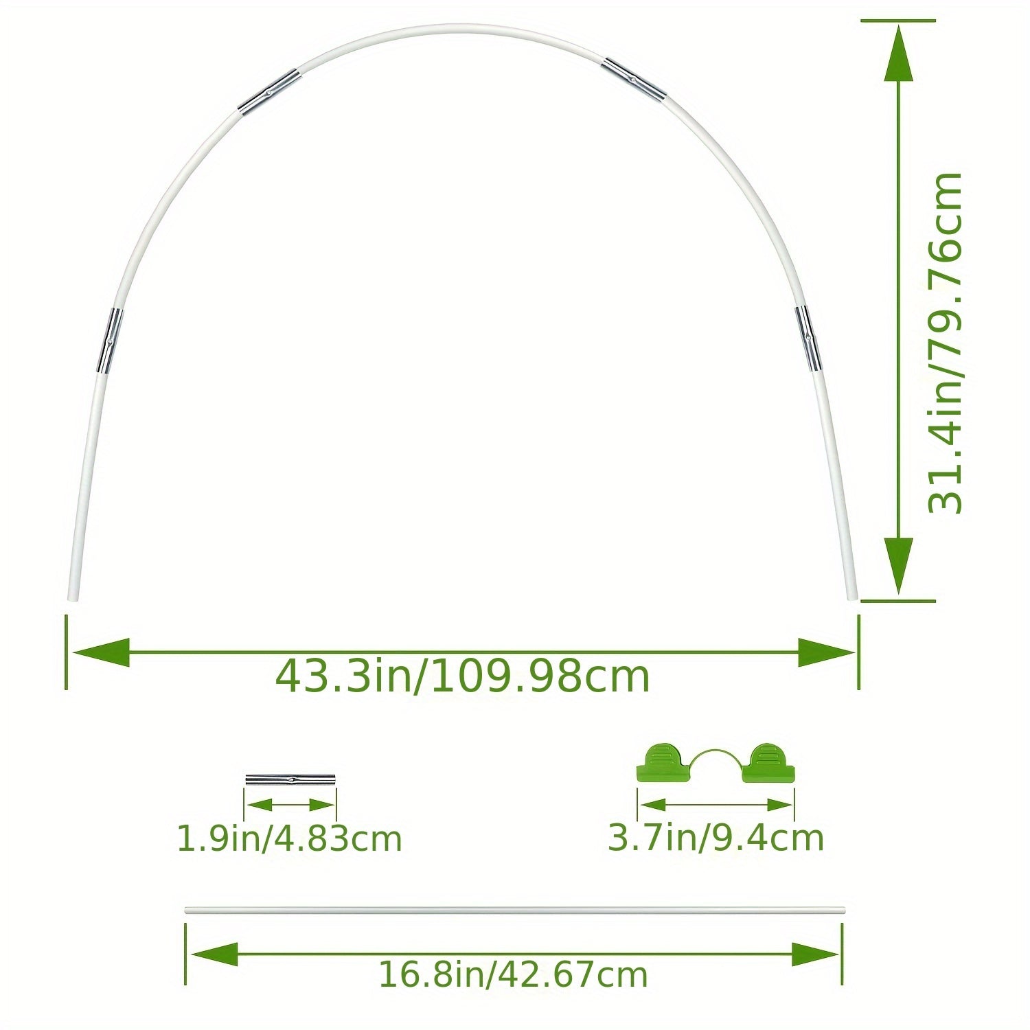 DIY Planting Tunnel Greenhouse Hoops, Rust Resistant Fiberglass