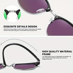 Men's Semi Rimless Polarized Sunglasses UV Protection
