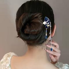 Vintage Tassel Hairpin Chinese Style Fan Hairpin Women Girls Casual