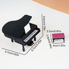 Triangle Piano Model w/ Pink Cushion Dollhouse Furniture