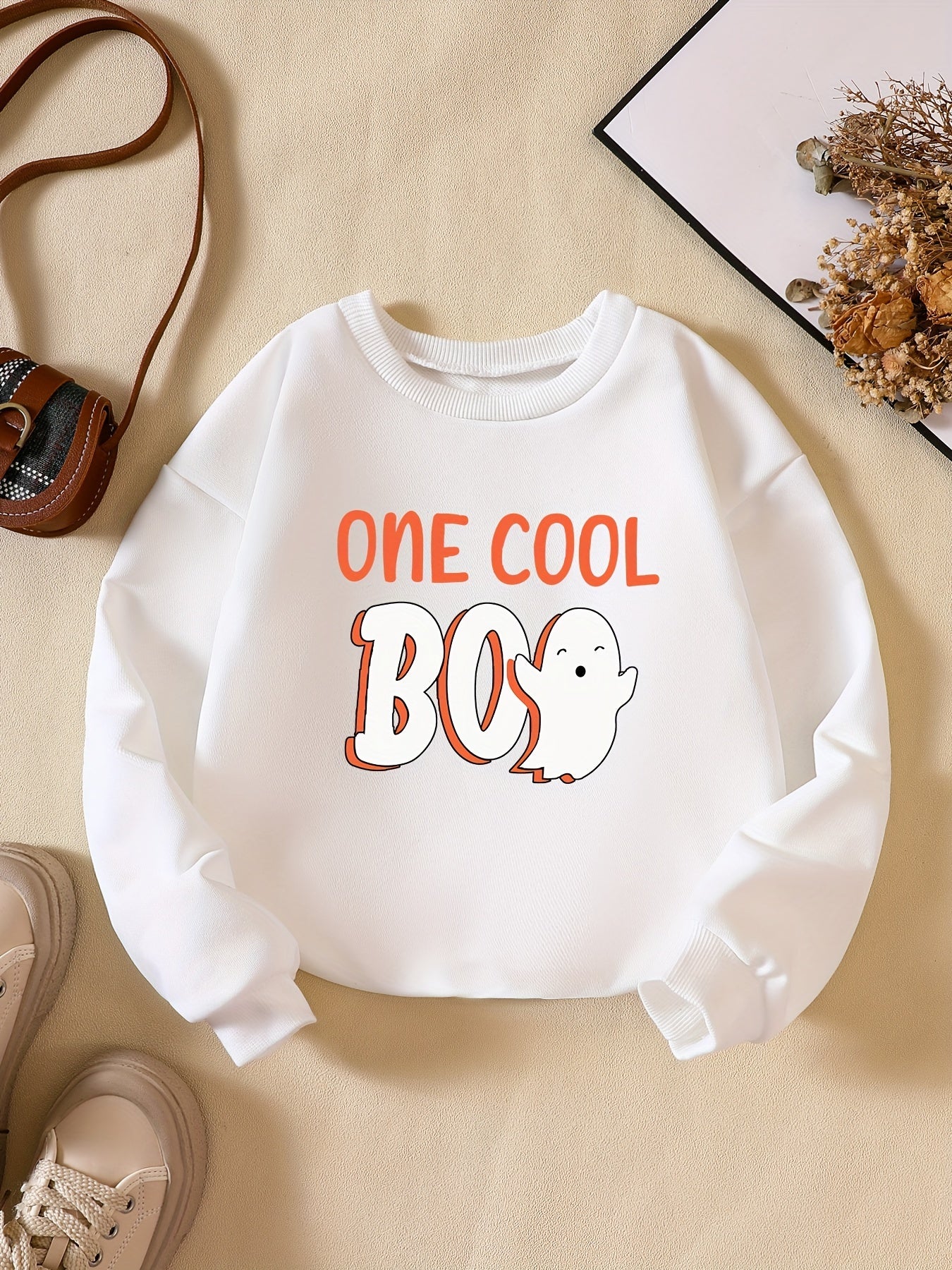 Boys ONE BOO Letter Print Sweatshirt