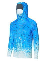 Men's UPF 50 Sun Protection Hooded Shirt Long Sleeve Rash Guard