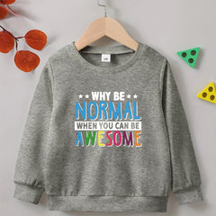 AWESOME Letter Print Boys Creative Sweatshirt
