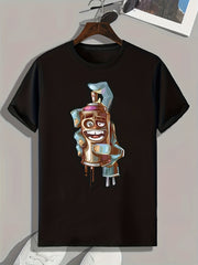 Spray Print Men's Graphic T shirt Casual Comfy Tees For Summer