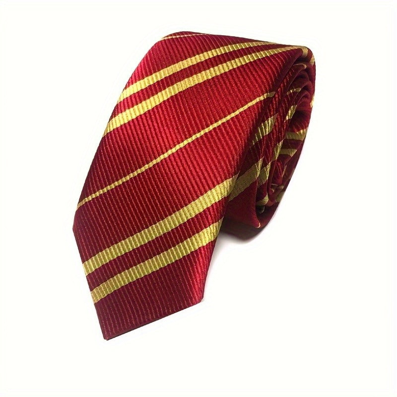 Striped Linen Necktie Adjustable Neck Strap Tie for Birthday Party Costume Men