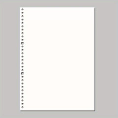 A4 Loose Leaf Paper 60 Sheets 30 Holes Student Notebook Exam Clip Replacement