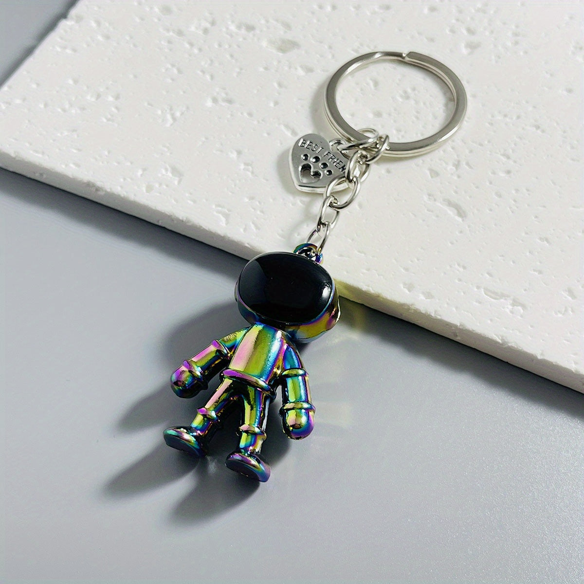 Y2K Astronaut Keyring Holographic Spaceman Robot Key Ring