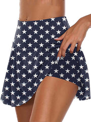 High Waist Summer Skort Solid Shorts for Women
