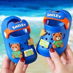 Boys Cartoon Charms Clogs Breathable Lightweight Slippers for Indoor Shower Pool