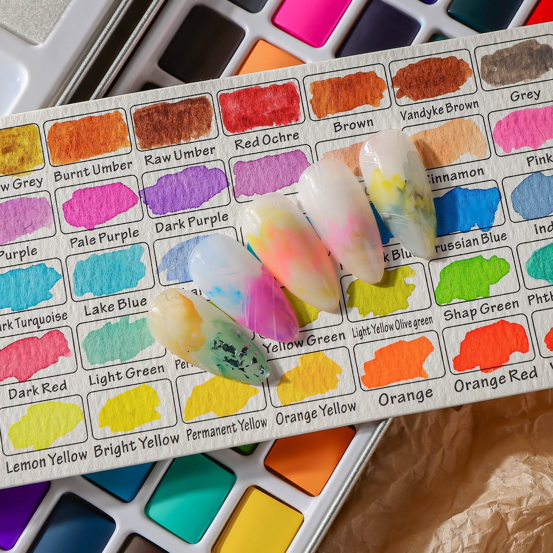 50 90 Colors Watercolor Paint Set Metal Box Pigments Watercolor Paper Supplies