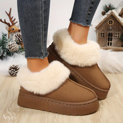 Women's Faux Fur Lined Ankle Boots Thermal Plush Snow Boots