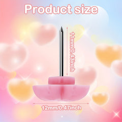 100pcs Heart Shape Push Pins Pink