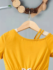 Girls Bow Off Shoulder Rompers for Kids