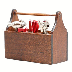 8 Pcs Mini Wooden Toolbox Metal Alloy Tool