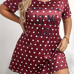 Eyelash & Polka Dot Print Sleep Dress