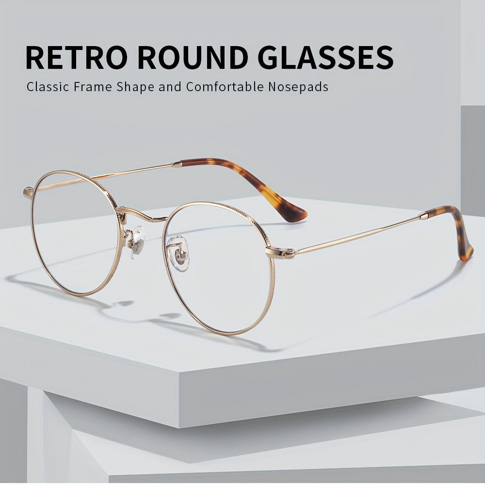 Men's Anti Light Round Frame Glasses