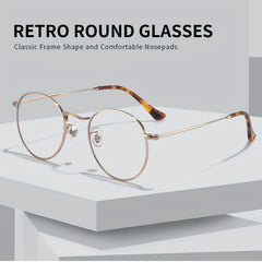 Men's Anti Light Round Frame Glasses