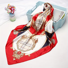 Tassel Print Silk Square Scarf Bandana Neckerchief Hair Wrap