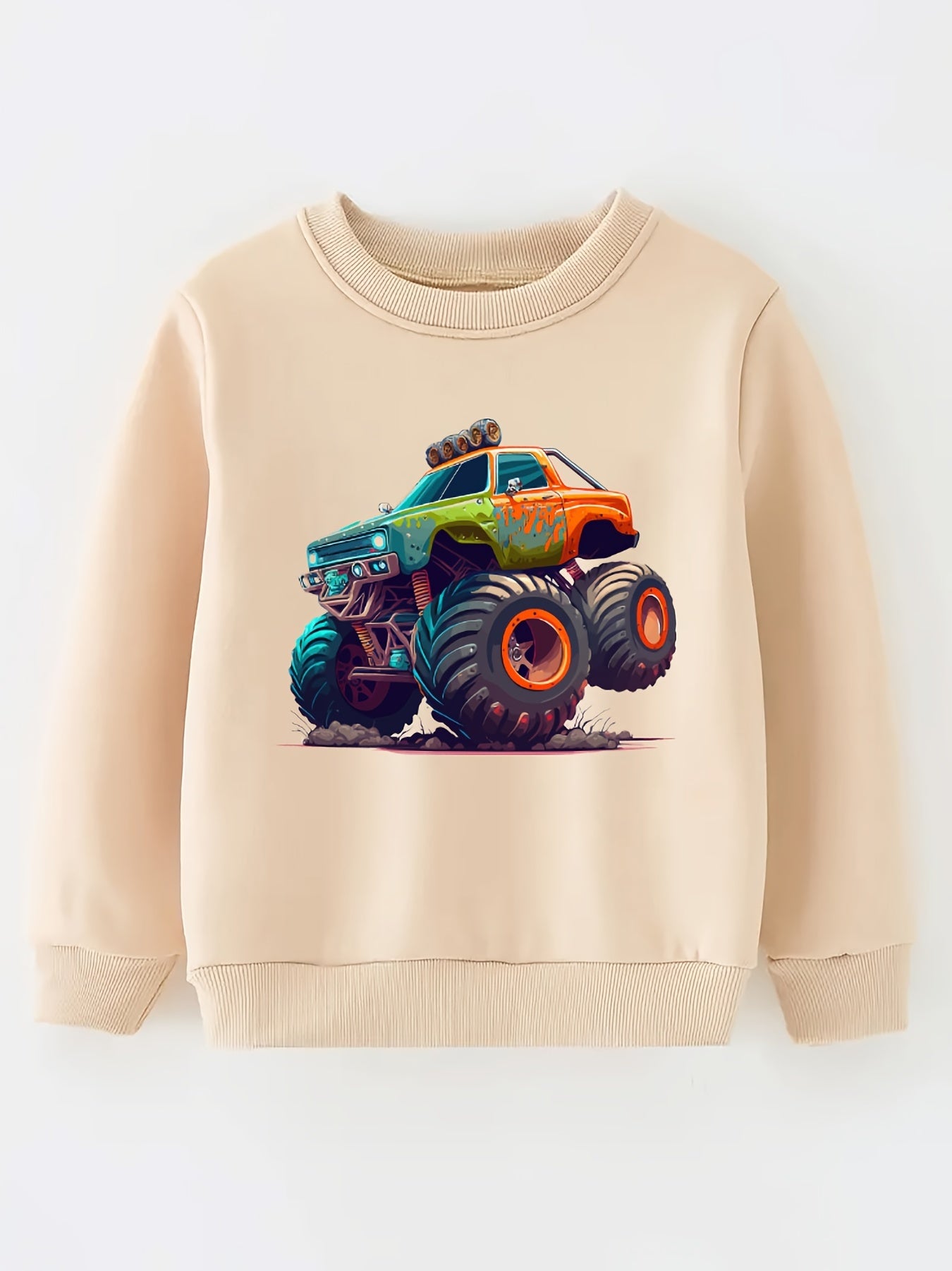Boy's Off road & Monster Truck Print Sweatshirt