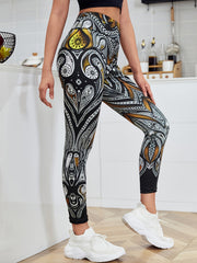 Stretch Digital Print Yoga Leggings for Women
