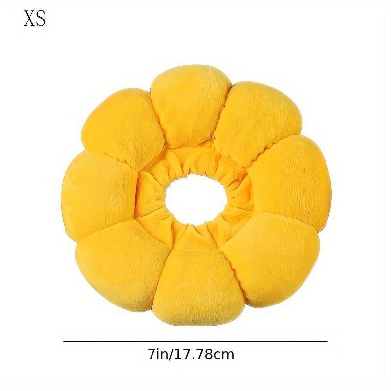 Adjustable Sunflower Recovery Collar for Cats and Small Dogs