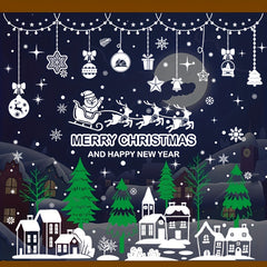 Christmas Window Clings Santa Reindeer Snowman Snowflakes Stickers