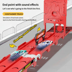 Deformation Ejection Track Car Alloy Storage Cargo Truck Toy for Kids