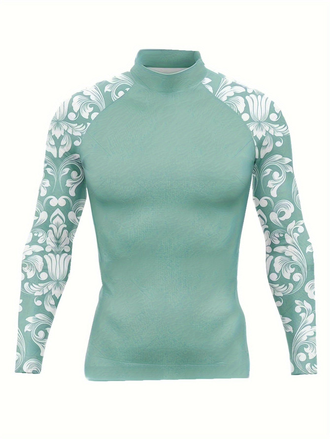 Men's Sun Protection Rash Guard Quick Dry Stand Collar Swimsuit Top