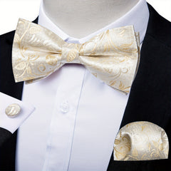 Men's Paisley Silk Bow Tie Set for Wedding Formal Suit