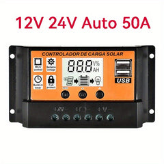100A 50A 40A 30A 20A 10A 12V 24V Auto Solar Charge Controller LCD Display