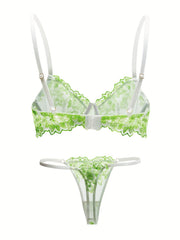 Floral Bra & Panties Lingerie Set Women's Underwear