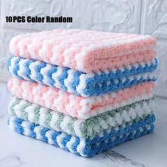 10pcs Reusable Cleaning Rags Scouring Pad Kitchen Tools
