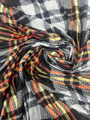 Colorblock Plaid Print Long Sleeve Round Neck Dress