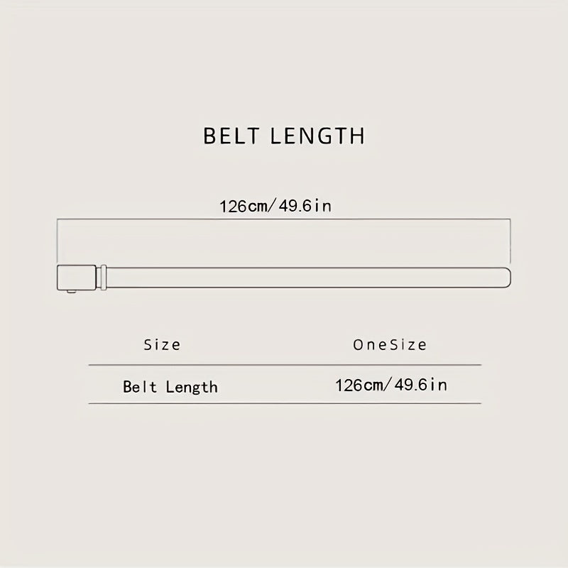Men's Leather Belt with Metal Automatic Buckle