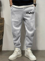Men's SAVAGE Pattern Printed Sweatpants with Pockets