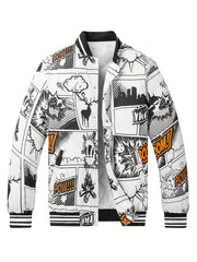 Men's Anime Pattern Cotton-padded Winter Coat