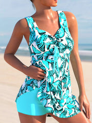 Butterfly Print Tank Top & Shorts Swimsuit Set